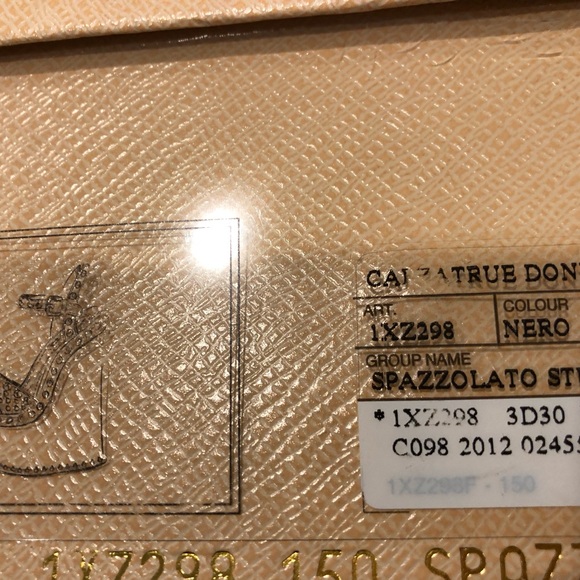 Prada Spazzolato studded Platform sandal box included box ripped. On one side - Picture 14 of 15